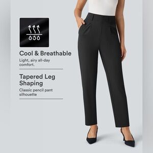 Halara Flex High Waisted Pocket Solid Work Tapered Pants